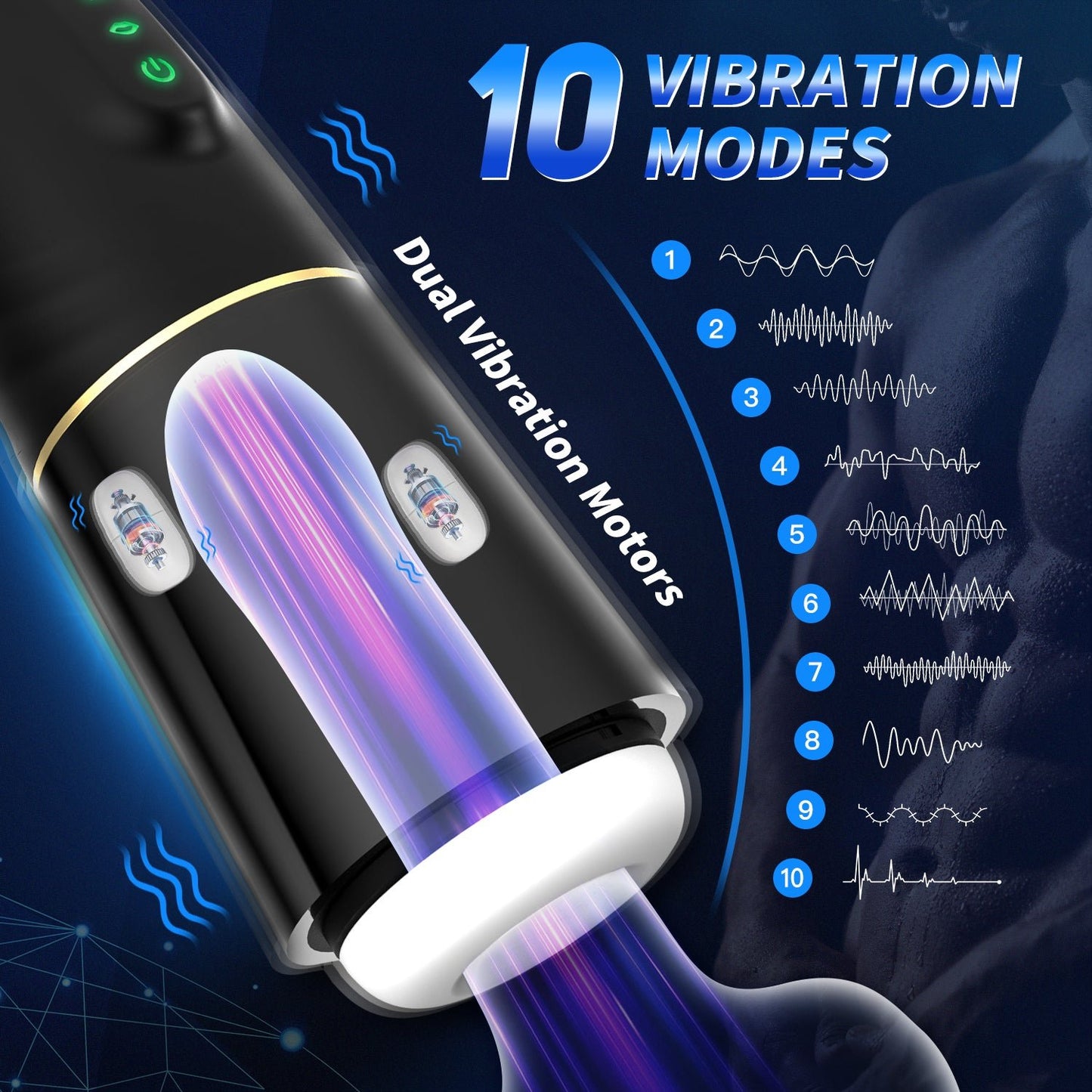 WeDol Automatic Male Masturbator Cup with 4 Sucking Modes Oral Sex Toy&10 Vibrating Modes for Blowjob , with Moans