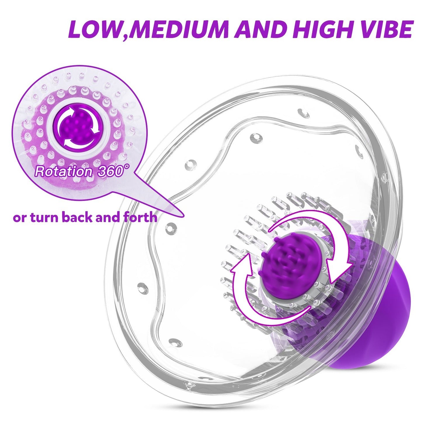 WeDol  Wireless Nipple Massager,Vibrating Nipple Suckers with 360° Rotational 10 Vibration Modes, 1 Pair